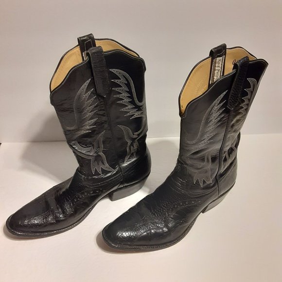 Rios Of Mercedes Men's Black Leather Western Cowboy Boots 4105 Size 10.5 D - Picture 2 of 10